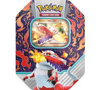 Lata De Socios De Paldea De Pokémon TCG Skeledirge EX Con 4 Paquetes De Refuerzo