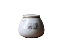 Lata de té Tarro de almacenamiento de té a granel Tarro sellado pequeño portátil Contenedor de almacenamiento de viaje Tarro Inicio Cocina Té de cerámica Despertar Tarro de té Lata de té(C)