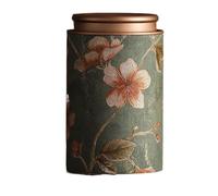 Lata de té vacía, elegante recipiente de almacenamiento de té de hojalata de metal vintage para café, hierbas, dulces, chocolate, azúcar, especias (verde-L)