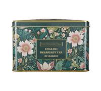 Lata de té Victorian Garden de New English Teas con 40 bolsitas de té English Breakfast, inspirada en estilos de bordado y textil