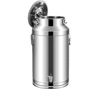 Lata de transporte de leche con sello de 5L / 9L / 14L Cubo de leche de acero inoxidable Barril de cubo de vino con espiga de grifo - Jarra de mano de agua Contenedor de líquido Bote/Siliver / 9L