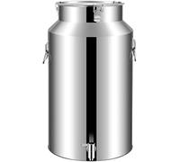 Lata de transporte de leche de acero inoxidable de 28 litros con tapa sellada y espiga, duradera y a prueba de fugas, jarra de leche para granja, cocina y uso doméstico