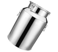 Lata de transporte de leche de acero inoxidable de 35 litros y jarra de vino, cubo para almacenamiento de líquidos y sólidos, ideal para cocina, aceite, leche y vino, diseño sin grifo