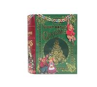 Lata decorativa retro muy grande para almacenamiento en forma de libro navideño "Night Before Christmas", caja para galletas 24,5 x 21 x 9 cm. Volumen: 3 L