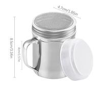 Lata dispensadora de sal: recipiente para espolvorear de metal 304, diseño de cubierta segura, carrito con mango de agarre, servidor de ingredientes multiusos, organizador culinario compacto, utilidad