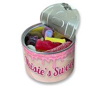 Lata personalizada Pick & Mix Dulces con diseño de glaseado rosa, regalo de cumpleaños, regalo de Navidad novedoso relleno de calcetines (mediano)