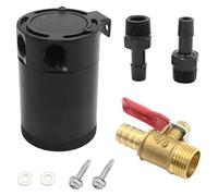 Lata Universal Captura Aceite Tanque Depósito Aluminio 2 Puertos Piezas Combustible Hervidor Transpirable Dos Orificios Compacto Desconcertado Depósito De Expansión(With an oil drain)