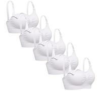 Lataly Bralette de Lactancia sin Costuras para Mujer, Paquete de 3 Unidades, 5p Blanco, XXL