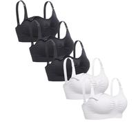 Lataly - Sujetador de lactancia para mujer sin aros, sujetador para dormir, pack de 5, Large