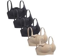 Lataly - Sujetador de Lactancia para Mujer sin Aros, Sujetador para Dormir, Pack de 5, Medium