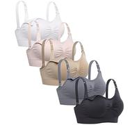 Lataly - Sujetador de Lactancia para Mujer sin Aros, Sujetador para Dormir, Pack de 5, Paquete de 5, XXL