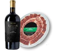 Latarce Pack Gourmet Vino Tinto Selección D.O Toro 75cl + Jamón Ibérico de Cebo de Campo 50% Raza Ibérica 100gr Ideal para Regalo