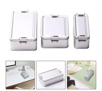 Latas de almacenamiento de metal meticulosamente elaboradas, caja de hojalata con tapas, recipiente rectangular para té (L)