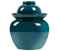 latas de cerámica, Encurtido tradicional chino en tarro de cerámica con tapa hermética, kimchi grande y espeso(Grün,3.5KG)