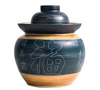 latas de cerámica, Frasco de cerámica tradicional chino for encurtidos con tapa hermética sello agua, China Fu grande y grueso(3.5KG)