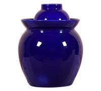 latas de cerámica, Recipiente grande de cerámica con tapa, recipiente tradicional chino for fermentación cierre hermético(Blu,0.5KG)