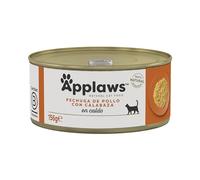 Latas de Comida húmeda Natural para Gatos Applaws, Pollo con Calabaza en Caldo - 24 x 156 g