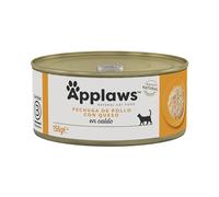 Latas de Comida húmeda Natural para Gatos Applaws, Pollo con Queso en Caldo - 24 x 156 g