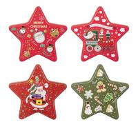 Latas Navideñas,4 Piezas Contenedor Pentagrama - Contenedores Grandes Reutilizables Para Galletas De Navidad - Para Postres, Año Nuevo, Halloween, Fiestas, Horneado, Día De La Madre