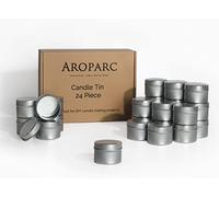 Latas plateadas para velas de 4 onzas para hacer velas, 24 recipientes de velas, tarros de velas a granel para hacer velas - (plateado)