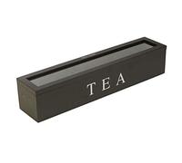 Latas y Estuches para té y café, Caja de té con Compartimentos, Caja de té de Madera, Caja de Almacenamiento de Paquetes de Azúcar, Contenedor de Almacenamiento para el Hogar