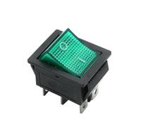 Latching Rocker Switch Power Switch I/O 4 Pins with Light 16A 250VAC 20A 125VAC KCD4 DPST Red Yellow Green Blue Black Boat(Green)
