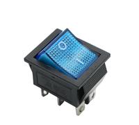 Latching Rocker Switch Power Switch I/O 4 Pins with Light 16A 250VAC 20A 125VAC KCD4 DPST Red Yellow Green Blue Black Boat(Blue)