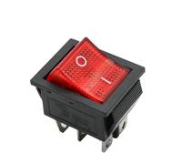 Latching Rocker Switch Power Switch I/O 4 Pins with Light 16A 250VAC 20A 125VAC KCD4 DPST Red Yellow Green Blue Black Boat(Red)