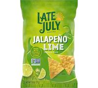 Late July Snacks Chips de tortilla de lima y jalapeño, bolsa de 7.8 onzas