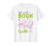 Late Night Book Club Bookish Reading Novela Biblioteca Café Arte Camiseta