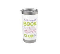 Late Night Book Club Bookworm Reading Just One More Chapter Vaso térmico de acero inoxidable de doble pared