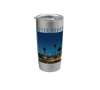 Late Night City Pop Drive Retro 80s Aesthetic Vaso térmico de acero inoxidable de doble pared