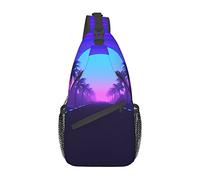 Late Night Highway Cool Grey Baseball Sling Bag, Mochila de Hombro Paquete de Pecho Causal Crossbody Daypack para Mujeres Hombres Senderismo Viajes