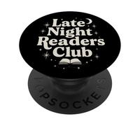 Late Night Readers Club - Moon & Stars Book Lover tee PopSockets PopGrip Adhesivo