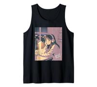 Late Night Thoughts Chica Anime Lo Fi Relajación Lluvia Camiseta sin Mangas
