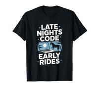 Late Nights Code Early Rides Programador de Caballos Camiseta