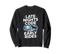 Late Nights Code Early Rides Programador de Caballos Sudadera
