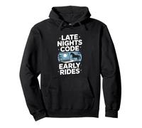 Late Nights Code Early Rides Programador de Caballos Sudadera con Capucha