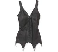Late X Basque Camisa de látex con tirantes y pechos abiertos Black S