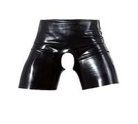 Late X - Pantalones de látex para hombres, Negro, Pequeño