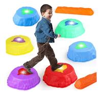 Latebebebe 8pcs/Set Kids Stepping Pieds con Haz de Equilibrio, Coloridos Pasos de apilamiento de Abdominales ABS con Luces LED, Equipos de Juego al Aire Libre para niños Juguetes sensoriales