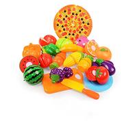 Latebebebe Juguetes de Corte de Comida para niños Juega Comida 24 Piezas/Set de Juguete bpa Frutas Gratis Verduras Juguete Juego Accesorios de Cocina para niñas Chicas