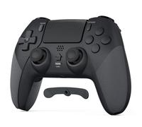 LATEC Mando para PS4, Mando Inalámbrico PS4 con Bluetooth, 2 Botones de Programación Macro, 6-Axis Sensor Giroscópico, Doble Vibración, Panel Táctil, Negro