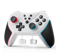 LATEC Mando para Switch/Switch 2, Mandos Switch Inalambrico para Swith Lite/Switch OLED con Hall Joystick/Programable Botón/Gyro Axis/Vibración Regulable/Función Turbo y Captura de Pantalla,Blanco