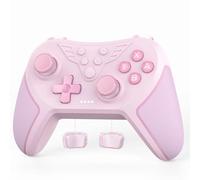LATEC Mando para Switch/Switch 2, Mandos Switch Inalambrico para Swith Lite/Switch OLED con Hall Joystick/Programable Botón/Gyro Axis/Vibración Regulable/Función Turbo y Captura de Pantalla,Rosa
