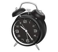 LATEC Reloj Despertador de Doble Campana con luz Nocturna, Gran Esfera de 4 Pulgadas, Batería de Reloj Despertador Ruidoso, sin Tictac, Silencioso, Timbre de Alarma Retro, Unidad de Cuarzo (Negro)