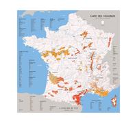 L'Atelier du Vin Mapap de vinos de Francia L'Atelier 57x57 cm