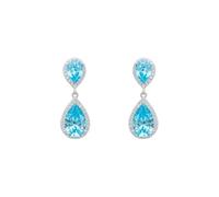 Latelita Pendientes de plata de ley con topacio azul en forma de lágrima para mujer, 3 x 1 cm, color azul, Plata de ley, Topacio