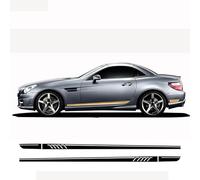 Lateral De Puerta De Coche Rayas Largas Película De Vinilo Pegatinas Decoración De Carrocería Accesorios para Mercedes Benz SLK Classe SLC R170 R171 R172 AMG SLK200 250 55.,Red