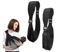 Lateral Porta Lateral,2 Piezas Bandolera,Porteo Verano/Cuatro Estaciones,Porta Carrier Mochila Hasta 20 kg,Negro